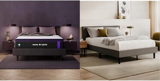 Nectar Premier Hybrid Twin 13” Mattress with Bed Frame & Headboard - Grey - Medium Firm Gel Memory Foam & Springs - Heat Wicking Cooling - 365-Night Trial - Forever Warranty - Easy Assembly - 8” Legs - Image 2