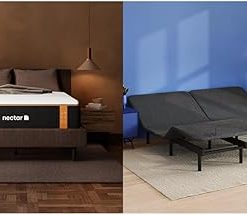 Nectar Split King Classic Adjustable Base & 14” Mattress - Head & Foot Incline - Medium Firm Gel Memory Foam - Cooling Tech - Wireless Remote with Memory - 365-Night Mattress Trial & Forever Warranty