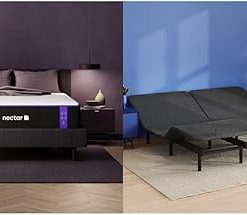 Nectar Split King Classic Adjustable Base & 13” Mattress - Head & Foot Incline - Medium Firm Gel Memory Foam - Cooling Tech - Wireless Remote with Memory - 365-Night Mattress Trial & Forever Warranty