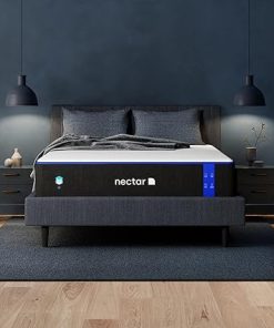 Nectar Twin Mattress 12 Inch – Medium Firm Gel Memory Foam – Cooling Comfort Technology & Bed Frame & Headboard – Linen – Twin – 8 Inch Legs and Sturdy Wooden Slats for Support 2